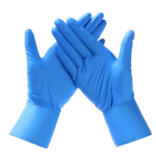 Guantes de nitrilo de examen médico azul desechable